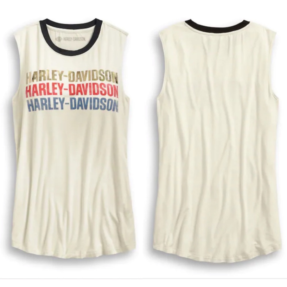 Harley-Davidson Women’s Sheer Ivory Tank Top NWT - Picture 1 of 10
